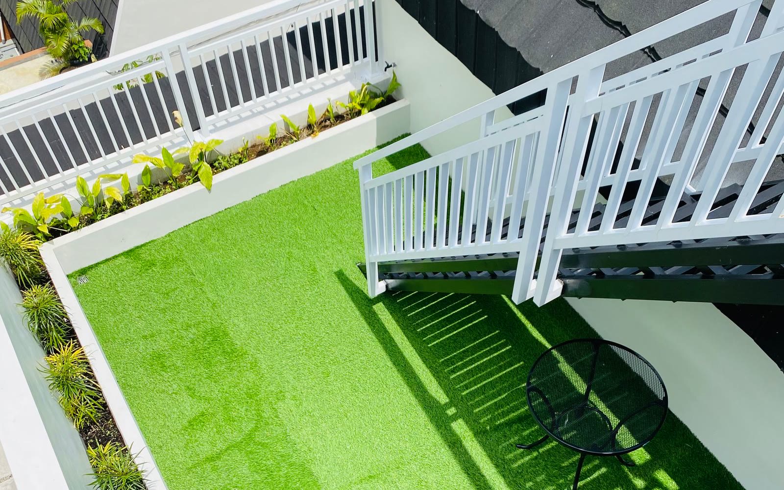 Artificial turf in a modern shared outdoor amenity area