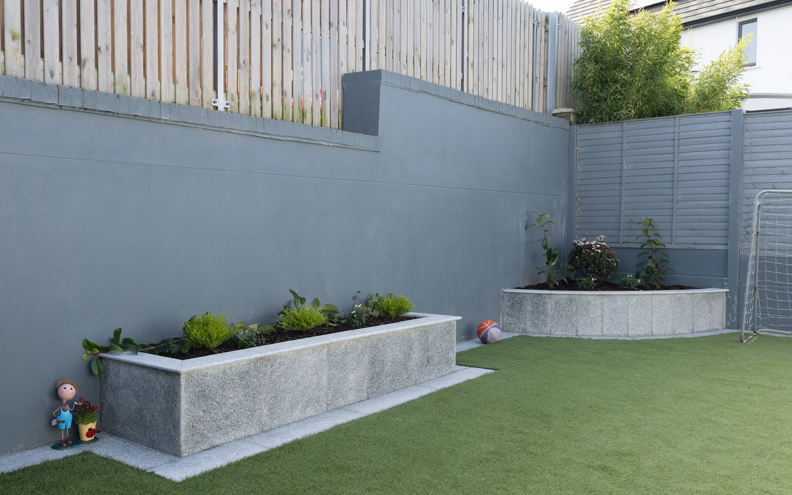 Close-up of a green artificial turf lawn